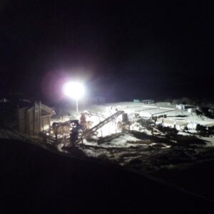 Pilot Crushtec Tower Lights lighting up a plant at night