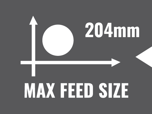 Max Feed Size 204mm